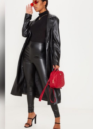 Шикарные кожаные леггинсы лосины prettylittlething