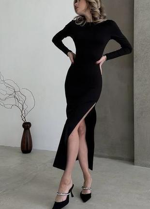 Сукня міді з розрізом🖤