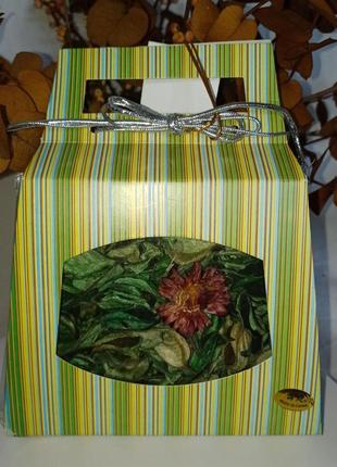 Саше ароматическое из зеленых сухих лепестков в подарочной коробке+подарок5 фото