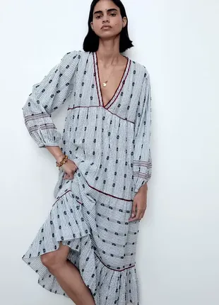 Сукня  zara із натурального матеріалу у смужку