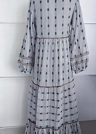 Сукня  zara із натурального матеріалу у смужку7 фото