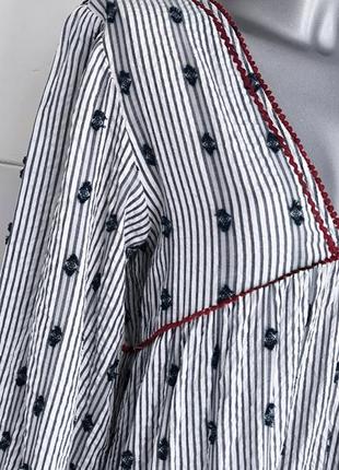 Сукня  zara із натурального матеріалу у смужку9 фото