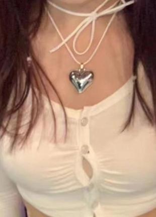 Замшевий чокер з сердечком