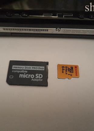 Карта пам'яті 64 gb sony psp перехідник memory stick pro duo адаптер memory card