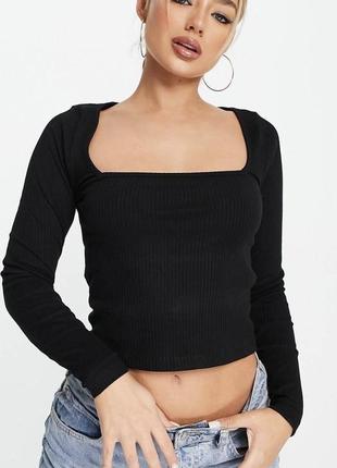 Светер, джемпер с квадратным вырезом h&m 36