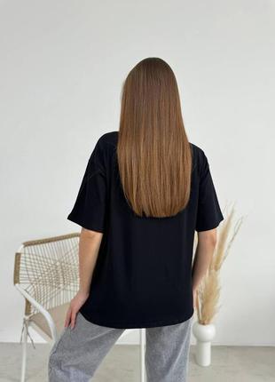 100% бавовна 🤍 футболка женская в стиле оверсайз с принтом "relax" / 42-46 / мод 1045 фото