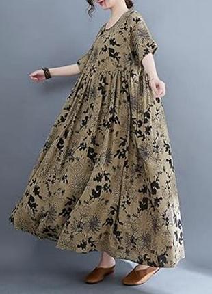 Легкое натуральное платье оверсайз