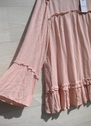 Розовая блуза с рюшами в стиле прованс pieces accessorise