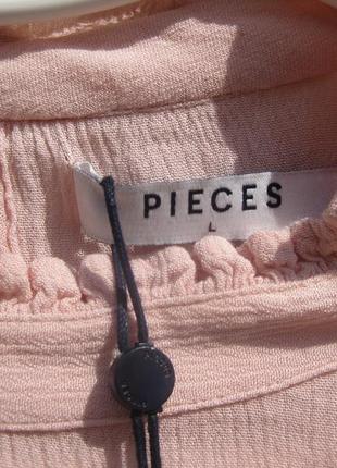 Розовая блуза с рюшами в стиле прованс pieces accessorise