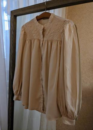 Рубашка жіноча бежева вільна tu