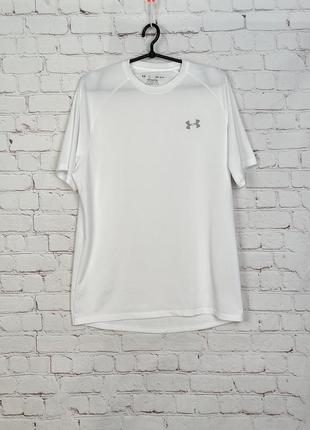 Футболка спортивна тренувальна чоловіча синя t-shirt under armour tech 2.0 ss short sleeves