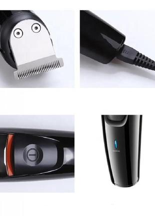 Бездротова професійна машинка для стриження волосся 5 в 1 geemy gm-853 з насадками для носа та вух