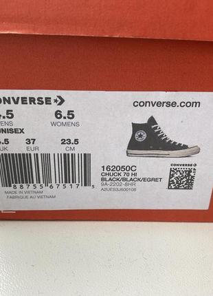 Кеды converse chuck 70 hi, 37 размер, оригинал6 фото
