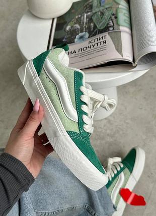💚бомбезні жіночі кросівки vans knu skool green💚