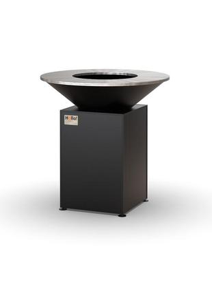 Гриль-мангал, барбекю holla grill чорний, тумба закрита