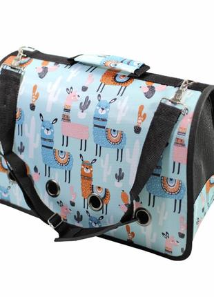 Сумка-переноска для котов и собак taotaopets 246610 l blue alpaca "ax"
