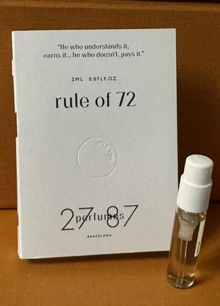 27 87 perfumes rule of 72 пробник оригінал