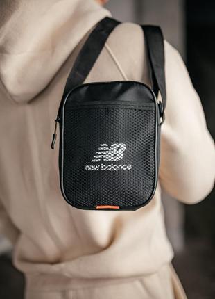 Барстека new balance сетка, мужская сумка через плечо, текстильная барсетка на три отделения, брендовая сумка5 фото