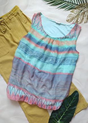 Шифоновая майка баллон на трикотажной подкладке, вискоза etam франция