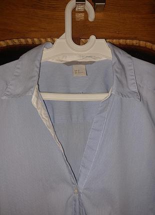 Голубая рубашка в полоску2 фото