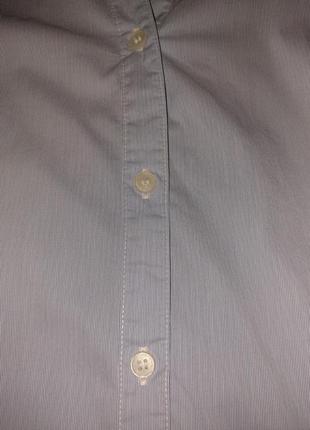 Голубая рубашка в полоску5 фото