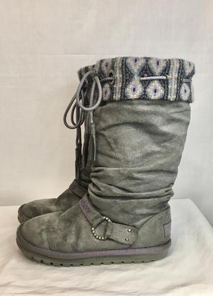 Високі теплі сірі vintage етно уггі skechers vintage y2k 2000s