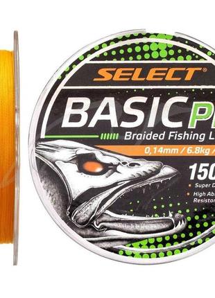 Шнур рыболовный select basic pe 150м (оранж.) 0.06мм