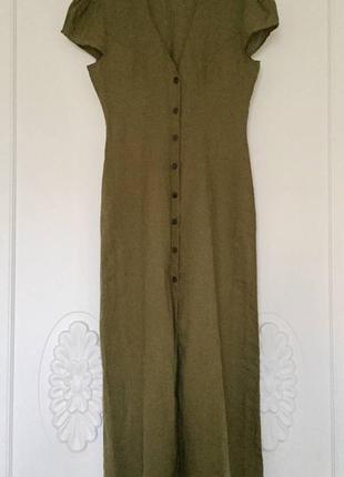 Довге плаття халат максі льон