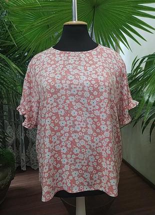 Віскозна блуза у квітковий принт, батал, 24 розмір