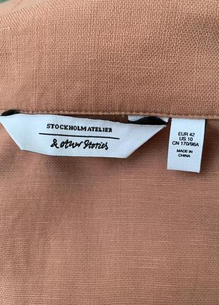 Льняное платье рубашка & other stories cos лён хлопок лиоцелл8 фото