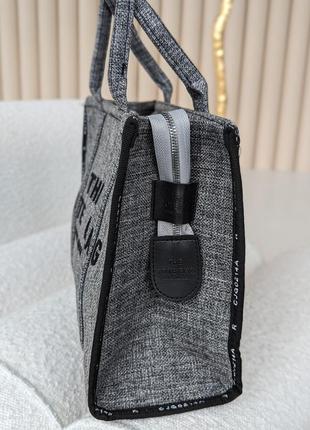 Сумка женская марк джейкобс шопер серый текстильный marc jacobs tote bag  шоппер3 фото