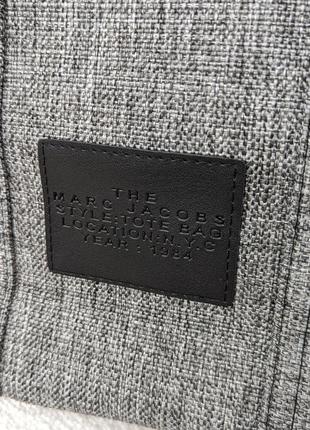 Сумка женская марк джейкобс шопер серый текстильный marc jacobs tote bag  шоппер4 фото