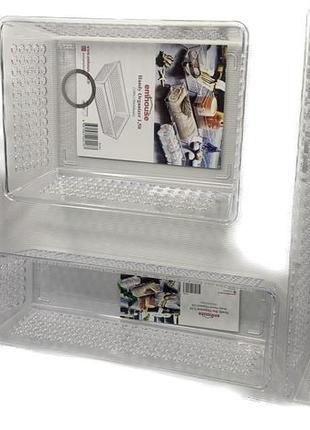 Набор прозрачных перфорированных органайзеров 4 предмета 1,1–1,5–1,9–2,3 л для вашего порядка