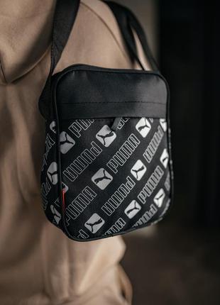 Барстека puma, мужская сумка через плечо, текстильная барсетка на три отделения, брендовая сумка6 фото
