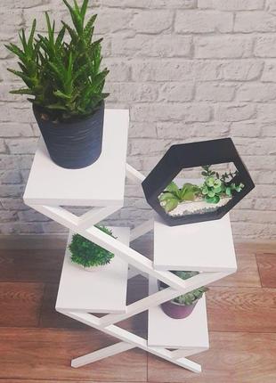 Підставка для квітів та декору "фіона" 815х400х250 мм полиці білі