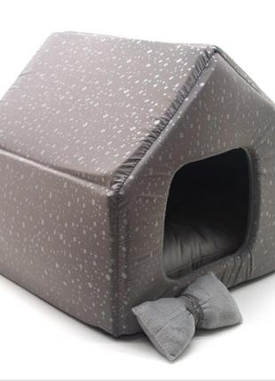 Домик для малых собак и кошек марсель серый №2 45х39х40 см