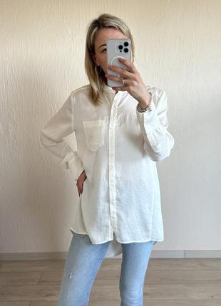 Рубашка молочного цвета, рубашка женская, next, zara, рубашка