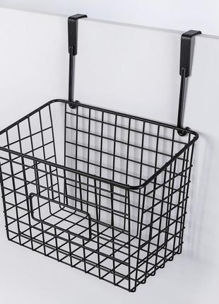Корзина подвесная на дверь металл чёрная
