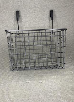 Корзина подвесная на дверь металл чёрная