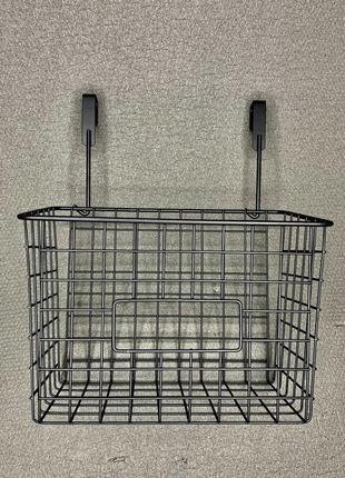 Корзина подвесная на дверь металл чёрная