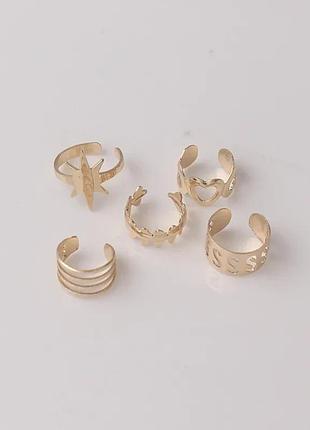 Серьги кафф клипса женские красивая бижутерия "cuff xf5" золотистые3 фото