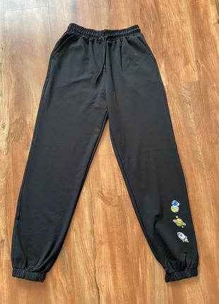 Sale❤️ штани спортивні трикотажні чорні молочні нові