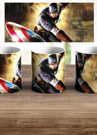 Кухоль "капітан зі щитом №2" капітан америка: перший месник / кружка captain america: the first avenger