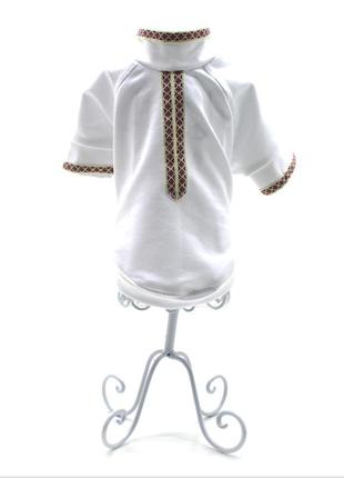 Рубашка вышиванка для собак белая 4