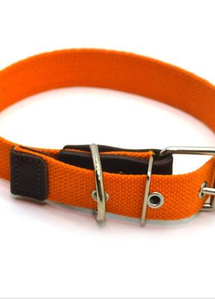 Нашийник для собак брезентовий 2,5 см 33-44 см помаранчевий