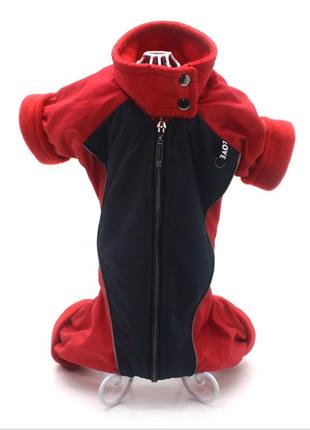 Комбинезон для собак фанат красный+синий 45