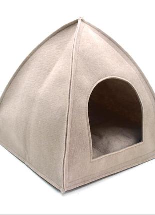 Дом для кошек и малых пород собак из фетра джейн №2 40х40х42 см бежевый