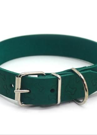 Ошейник для собак кожаный тисненный от косточка мятный от косточка 1,8/28-36 см