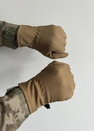 Рукавички зимові softshell койот 6