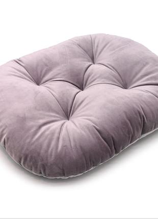 Лежак-подушка для собак та котів велюр рожевий №1 40х50 см